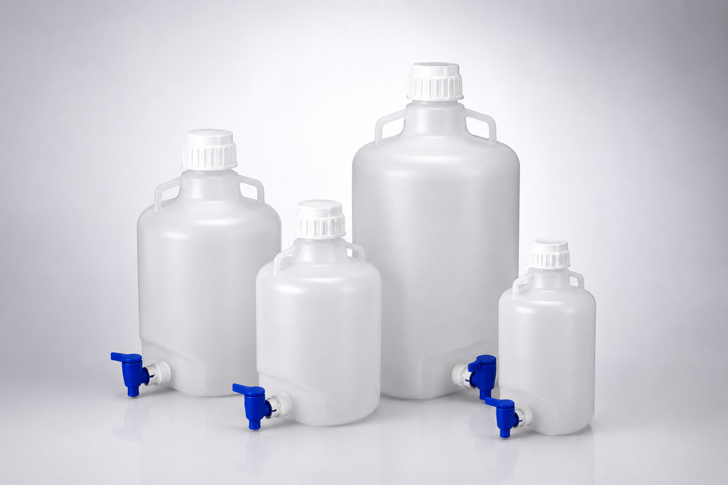 Carboys with stopcock (HDPE, 5L)