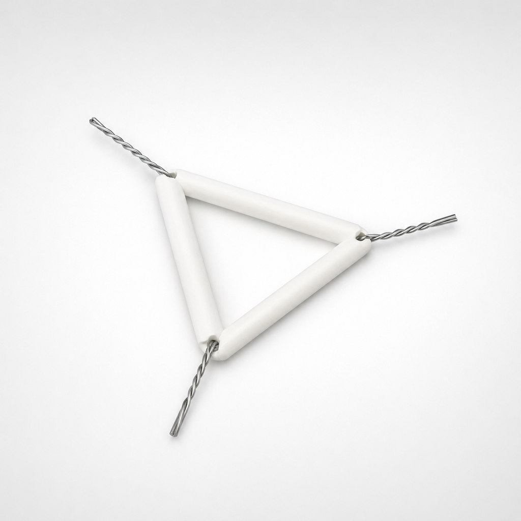 Clay Pipe Triangle  with SS wire (50mm)
